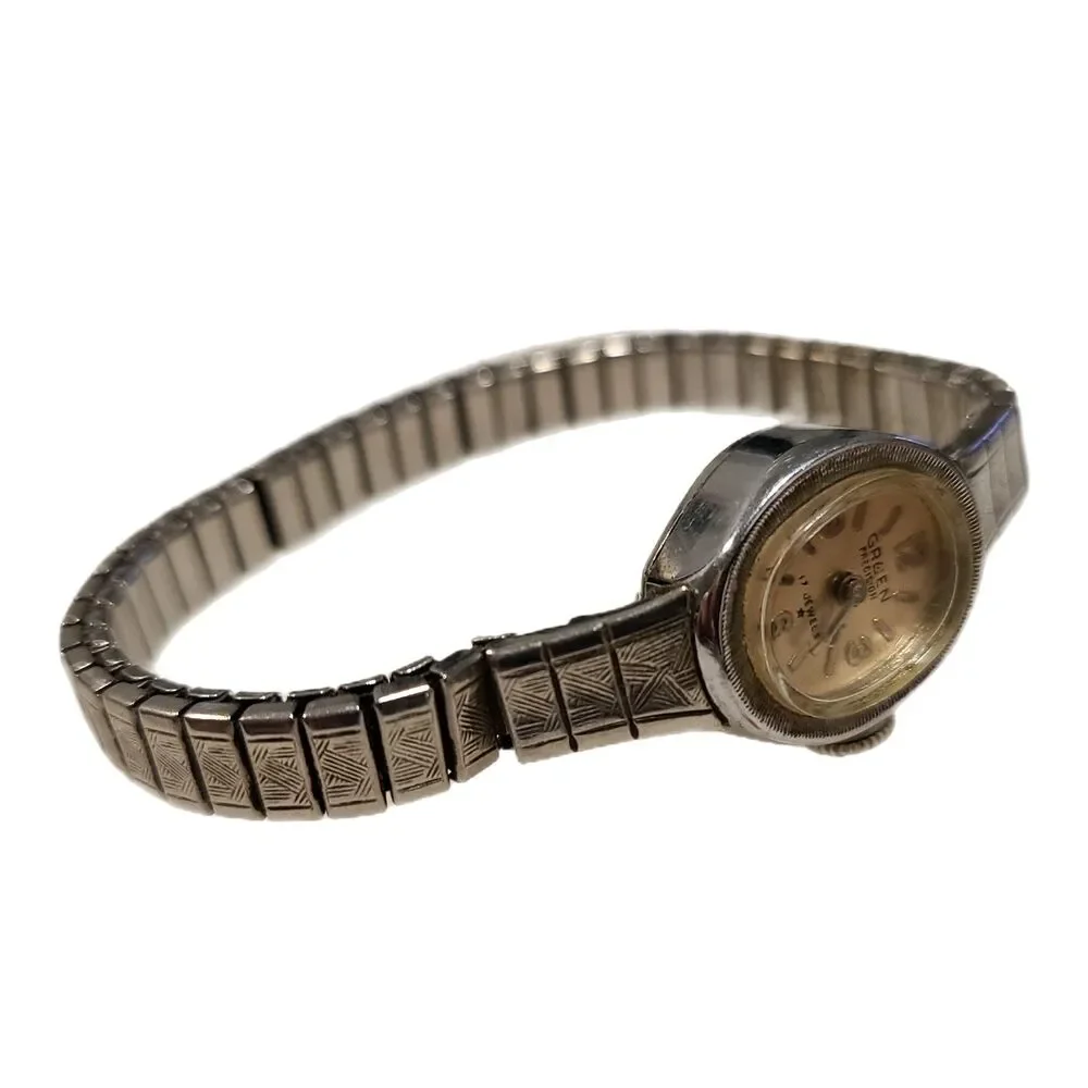 Gruen Vintage 1970s Precision 17 Jeweled Stainless Steel Dainty Bracelet Watch